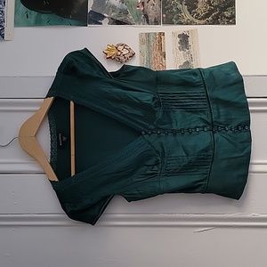 Emerald silk blouse